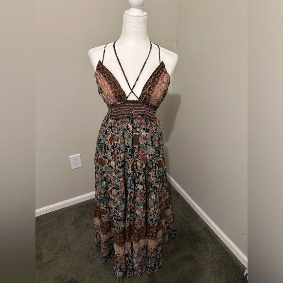 Free People Real Love Floral Maxi Dress Size XS Twilight Combo - Picture 4 of 11